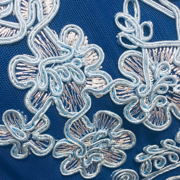 Short sleeve Illusion Soutache Midi Cocktail Dress - Picture 3 of 3
